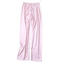 Damen-Pyjama, Satin-Hose, Heimkleidung, Damen-Schlafhose, Seidenhose, 3XL, Rosa