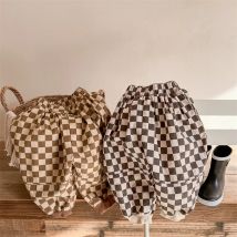 MILANCEL Autumn New Kids Clothes Cotton Plaid Harem Pants Boys And Girls Casual Pants