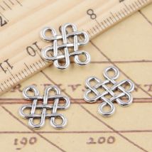 30 stücke Charme Chinesischen Knoten Stecker 17x14mm Tibetischen Silber Farbe Anhänger Antiken Schmuck, Die DIY Handgemachten Handwerk