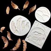 Stampo in silicone con piume Sugarcraft, cupcake al cioccolato, fondente, strumenti per decorare torte