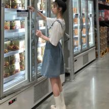 Kleid Frauen Denim Sleeveless Srap Ulzzang Kawaii Beliebte Solide Mädchen Student Sommer Neueste Alle-spiel Hohe Taille Ins Chic a-line