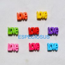 DIY-Schmuckzubehör, Acryl-Buchstabenperlen, großes Loch, 17 mm, Liebes-Wörter-Abstandshalter, mehrfarbiges Armband, handgefertigte Abteilungen, 20 Stück