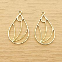 10pcs Waterdrop Charm for Jewelry Making Necklace Pendant Diy Accessories Zinc Alloy Gold Plated