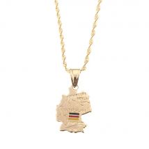 Gold Farbe Deutsch Deutschland Karte Flagge Anhänger Halskette Deutschland Frauen Kette Schmuck