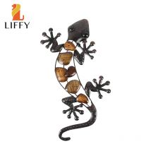 Home Decor Metall Gecko Wandkunst für Gartendekoration Outdoor Statuen Zubehör Skulpturen und