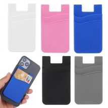 Porta carte di credito in Silicone custodia a portafoglio portafoglio per telefono Stick On porta carte di credito tasca per telefono per quasi tutti i telefoni cellulari