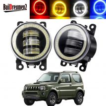 2 X Angel Eye Gruppo fendinebbia per Suzuki Jimny FJ 1998-2014 Auto Paraurti anteriore LED Lente Nebbia Lampada di guida DRL 30W 6000LM 12V