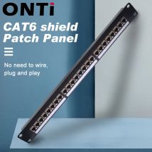 ONTi 19 Zoll 1U Rack 24 Port CAT6 geschirmtes Patchpanel RJ45 Netzwerkkabeladapter Keystone Jack Ethernet-Verteilerrahmen