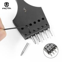 WUTA 2a generazione Testa affilata Sostituibile Ferro da stiro Rimovibile Foro rotondo Perforatore Scalpello artigianale in pelle Strumenti in pelle fai da te