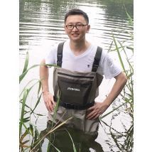 JEERKOOL Fly Fishing Waders Wading Pants Fishing Waders Pants Portable Chest Waterproof Overalls Boots Clothes Stocking Foot