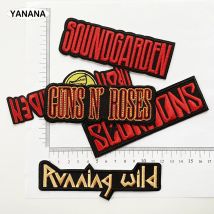 5-teiliges Band-Patch, Rockband für Kleidung, zum Aufbügeln, bestickte Nähapplikation, niedliches Aufnäher-Stoff-Abzeichen, DIY-Bekleidungszubehör
