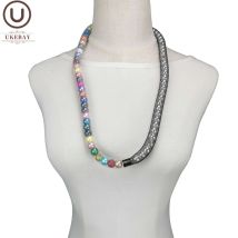 UKEBAY Neue Designer Luxus Anhänger Halsketten Frauen Erklärung Halskette Mesh Schmuck Spiel Perle Boho Gothic Handgemachte Halsketten