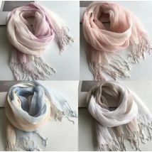 100% leinen Gradienten Frau Frühling Schal Echarpe Moslemisches Hijab Foulard Tücher Tie Dye Schals Frauen/Männer Sjaal Schals für damen