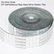 10x10mm Grid 1meter Self-Adhesive Platz Glas Mosaik Fliesen Splitter Spiegel Mosaik Blätter Für DIY handade Handwerk Wand Aufkleber