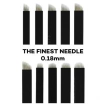 50pcs 0.18mm Black Tebori Blade Needle U-shaped and Bevel Eyebrow Tattoo Needles Suitable for Dermografo Micropigmentacion