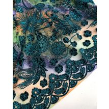 5 yards Funkelnden Korea Spitze Multicolors Samt Afrikanische Französisch Tüll Stoff Einzigartige Nigeria Dubai Feier Tragen Nähen Kleidung
