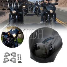 Club Stil Viertel Verkleidung Kopf Licht Maske Scheinwerfer Verkleidung Vorne Gugel Clamp Für Harley Sportster Dyna Street Bob XL FXD