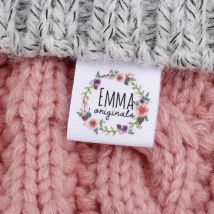 Etichetta per cucito personalizzata, piega, etichette per abbigliamento personalizzate - Etichette con nome in tessuto, logo o testo, nastro di cotone, design personalizzato (MD3034)