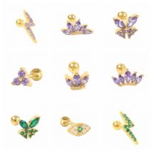 ROXI Sweet Crystal Stud Earrings For Women Girls 925 Silver Colourful Huggie Earring Wedding Jewelry Accessories Any Collocation