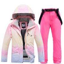 Neue Mode Farbe Passenden Ski Anzug Frauen Winddicht Wasserdichte Snowboard Jacke und Hosen Anzug Weibliche Schneeanzug Kostüme