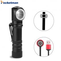 Magnetische USB Lade Taschenlampe XHP50 LED Taschenlampe Wiederaufladbare mit Gebaut-in 18650 Batterie 12 Objektiv Wasserdichte Kopf Taschenlampe