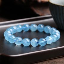 Natürliche Aquamarine Armbänder für Frauen Einzel Kreis Kristall Armband Schmuck Romantische Lässige Kristall Yoga Armband Drop Schiff