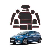LFOTPP Auto Tür Nut Matte für Ford Fiesta MK8 2017-2024 Anti-Rutsch-Gummi Tor Slot Pad Auto Innenraum Fiesta MK8 Zubehör 2023