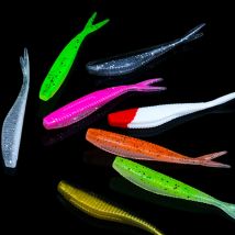 Fork Tail Soft Bait Fishing Lure 6cm 7cm Worm Artificial Lures Mandarin Bass Jig Head Texas Rig Drop-Shot  Lot 10 Pieces SALE