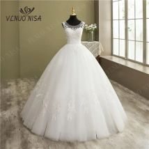 2024 neue Robe de Noiva Grande Brautkleid Spitze Applikationen Perlen Schatz Brautkleider Prinzessin