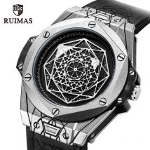 RUIMAS Luxus Top Marke Quarz Uhren Männer Leder Strap Militär Sport Armbanduhr Männlichen Wasserdichte Uhr Relogios Masculino 533