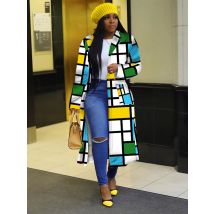 Afrikanische Kleidung für Frauen 2021 Frühling Afrikanische Frauen Langarm Druck Plus Sie Lange Hemd Kleid S-5XL