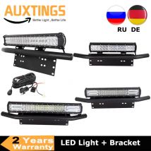 18 20 23in 126W 288W 324W Barra luminosa a led + Bull Bar Paraurti anteriore Staffa targa Kit di cablaggio per ATV 4WD 4x4 Auto