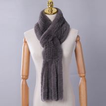 Neue Winter frauen Echte echte Rex Kaninchen Fell Hand Gestrickte Schal Schals Gugel Ring Schals Wraps Snood Street Fashion quaste