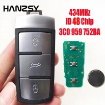 3 Taste 434 Mhz Smart Key Für VW Passat B6 3C B7 Magotan CC Für Volkswagen 3C0 959 752 BA ID48 Chip Komplette Auto Fernbedienung Schlüssel