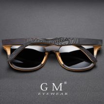 GM Brand Designer Holz-Sonnenbrille Neue Herren Polarisierte Schwarze Skateboard-Holz-Sonnenbrille Retro Vintage Eyewear Kartonverpackung S5832