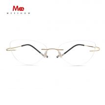 Titan Myopie Randlose Brille Rahmen Frauen Ultraleicht Brillen Rezept randlose Cat Eye Myopie gläser Optische Rahmen 8522