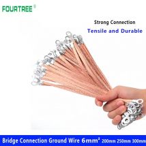 10 Stück Brücken anschluss Erdung kabel Spannweite Kabel 6 quadratische Aluminium-Elektro box Soft-Anschluss loch Größe 8mm