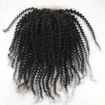 5*5 Silk Base Human Hair Lace Closure Afro Kinky Curly Silk Top Closure Mongolian Remy Human Hair Extensions with Baby Hair