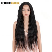 FREIHEIT Synthetische Spitze Perücke Lange Tiefe Wellenförmige Ombre Blonde Hochtemperatur Perücken Synthetische Perücken Für Schwarze Frauen Cosplay Perücken