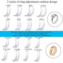 8Pcs/lot Silicone Invisible Clear Ring Size Adjuster Resizer Loose Rings Reducer Ring Sizer Fit Any Rings Jewelry Tools