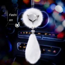 Kristall Auto Fuchs Kopf Anhänger Auto Rückspiegel mit Diamant hängen Anhänger Autozubehör Innen anhänger kreative Geschenke