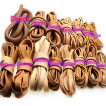 2Meter Original Farbe Echtes Lederband Runde Flache Lederband String Seil für DIY Halskette Armband Schmuck Zubehör