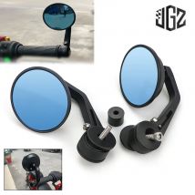 Motorcycle Round Handlebar Bar End Rear View Mirrors Blue Glass For Vespa GTS Sprint Primavera 150 300 125 250 LX GTV LXV