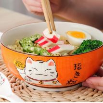 1 stücke Multi-größe Japanische Glückliche Katze Runde Keramik Schüssel Restaurant Haushalt Knochen