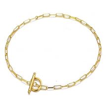 20/30/40/45CM Edelstahl Quadratische Link Kette Halsketten Für Frauen Männer Toggle Verschluss OT schnalle Halsband Kragen Hip Hop Schmuck