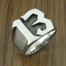 Punk US-Größe 7-15 #   316L Edelstahl Nummer 13 Buchstaben Biker Ring Schmuck
