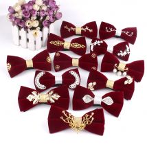 Metall Dekoration Claret Fliege Für Hochzeit Herren Bowties Hals Tragen Erwachsene Bowtie Für Männer Frauen Bogen krawatten Für Party schmetterling