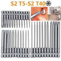 11pcs/12pcs Security Bit Set Tamper Proof Screwdriver Drill Bit Screw Driver Bits Torx Flat Head 1/4" Hex Driver Bits