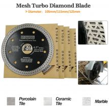 DT-DIATOOL 2 pezzi lame per seghe supersottili diamantate X Mesh Turbo Rim Segment disco da taglio 105/115/125mm per piastrelle lama in marmo ceramico
