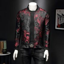 Paisley-Muster, Blumenjacke, Herren, 2020, Frühling, Retro, schmal, Bomberjacke, Mantel, modisch,